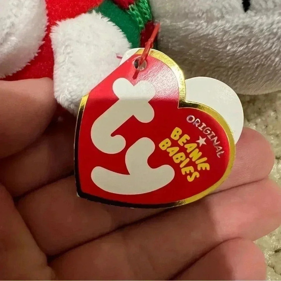 Ty Beanie Baby Hello Kitty RED OUTFIT Winter Red & Green Christmas Scarf 6" - Picture 5 of 9